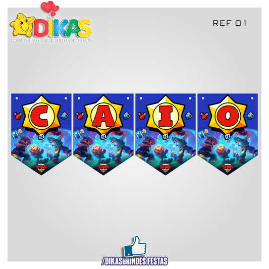 BANDEIROLA PERSONALIZADA - BRAWL STARS