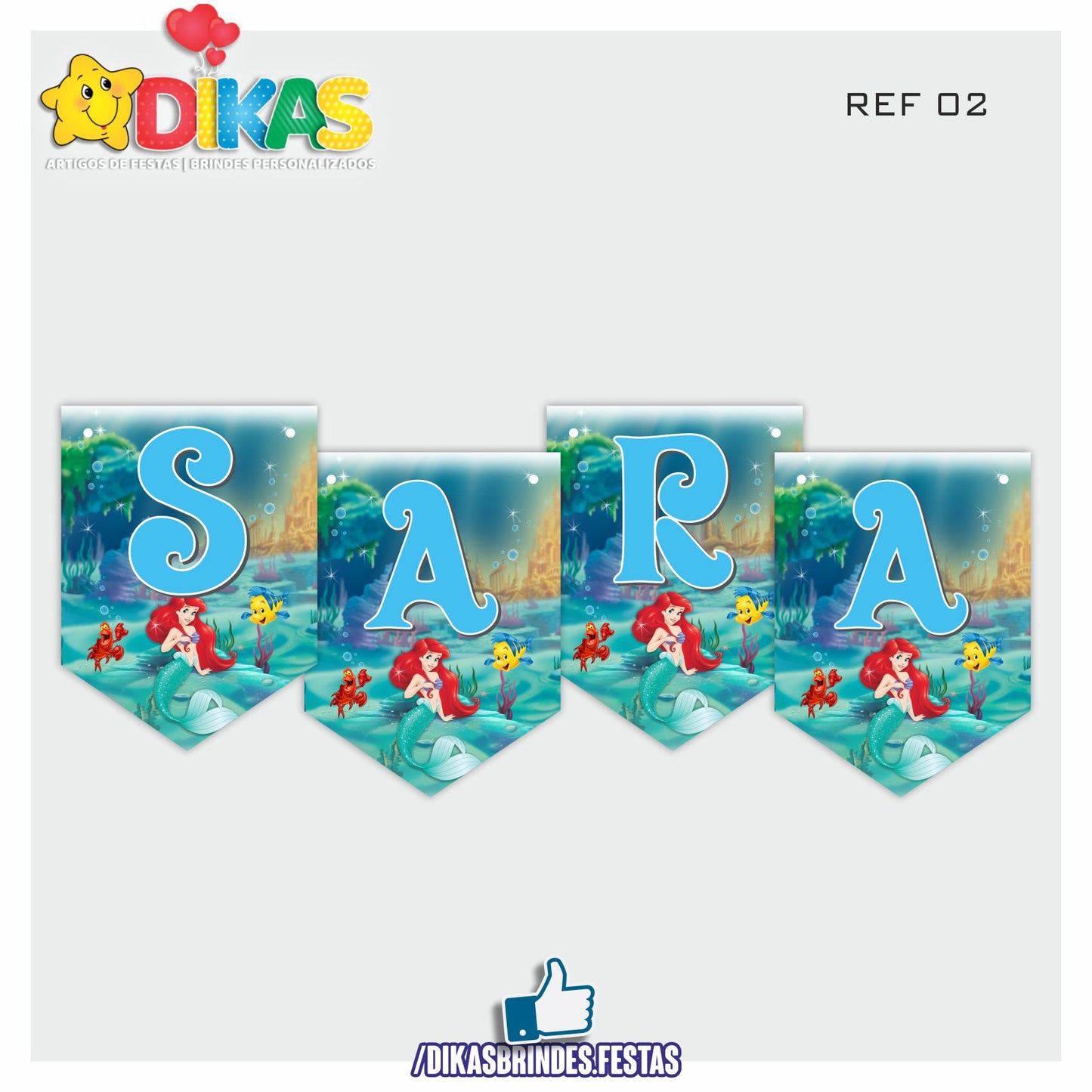 BANDEIROLA PERSONALIZADA - PEQUENA SEREIA