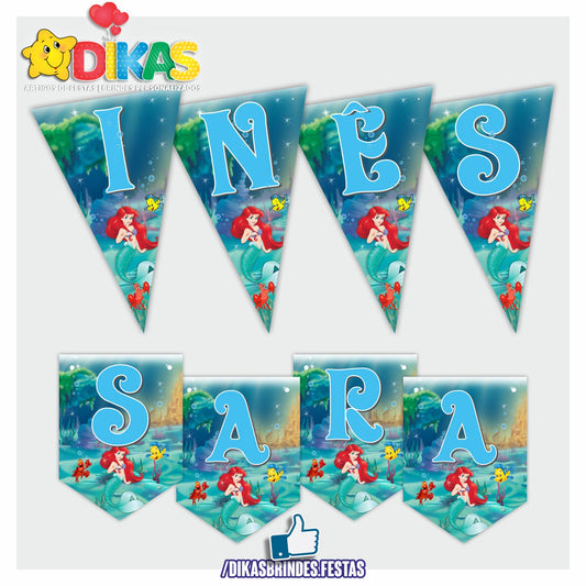 BANDEIROLA PERSONALIZADA - PEQUENA SEREIA