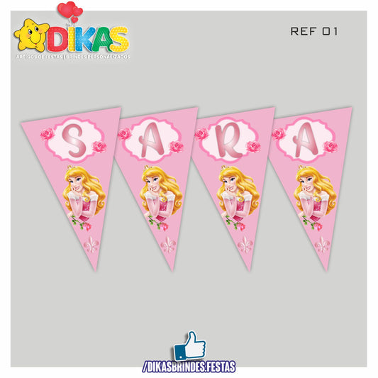 BANDEIROLA PERSONALIZADA - PRINCESA AURORA