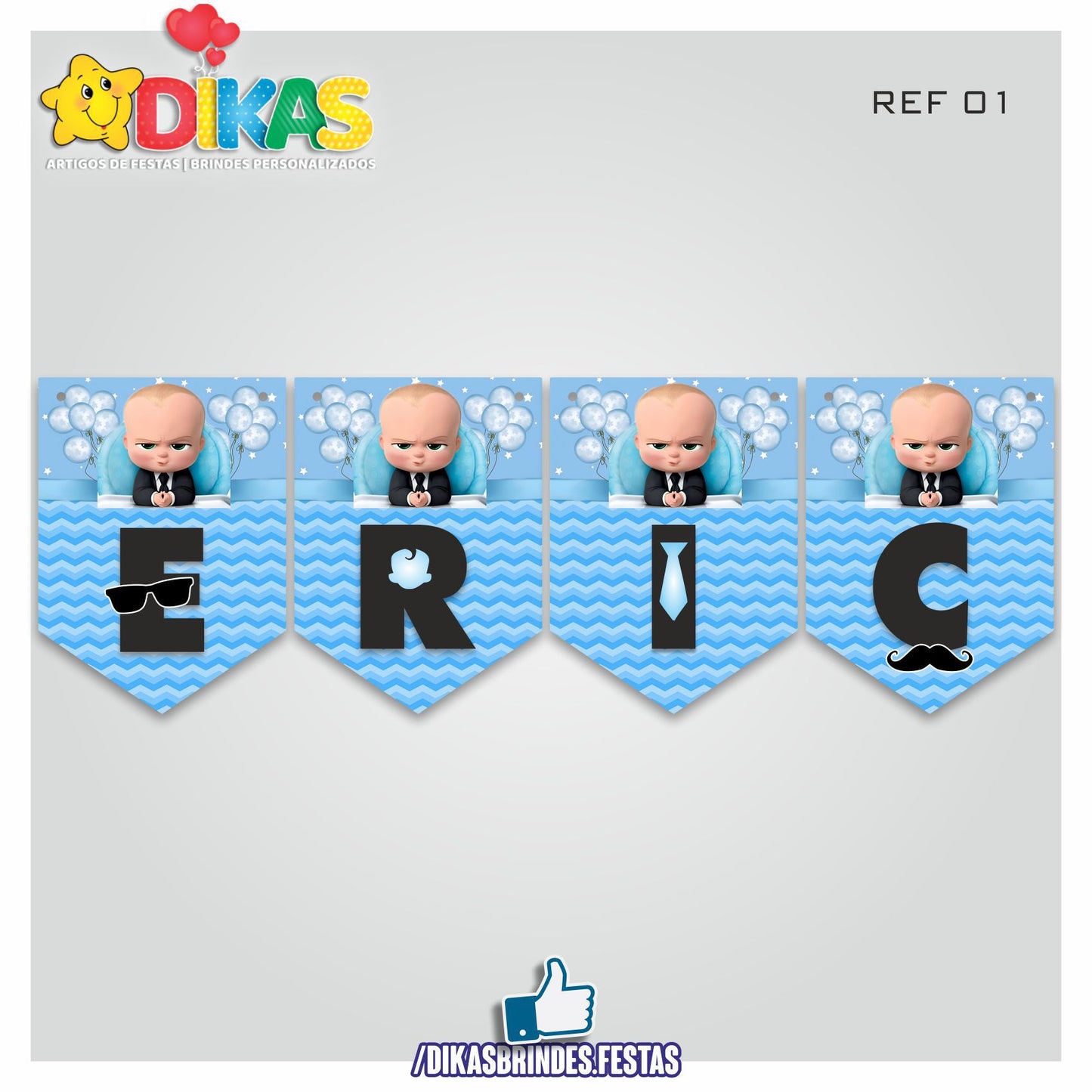 BANDEIROLA PERSONALIZADA - BOSS BABY