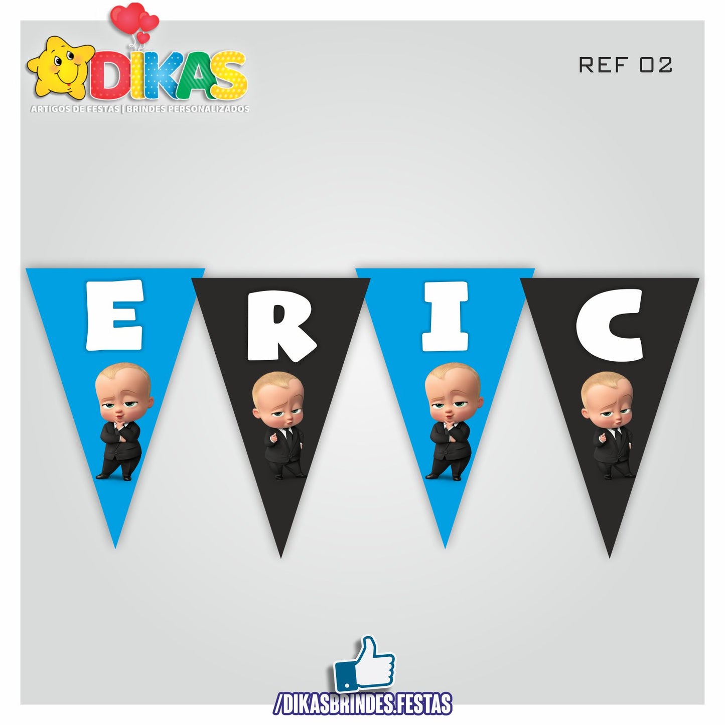 BANDEIROLA PERSONALIZADA - BOSS BABY