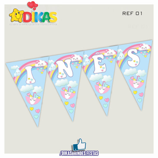 BANDEIROLA PERSONALIZADA - CHUVA DE AMOR