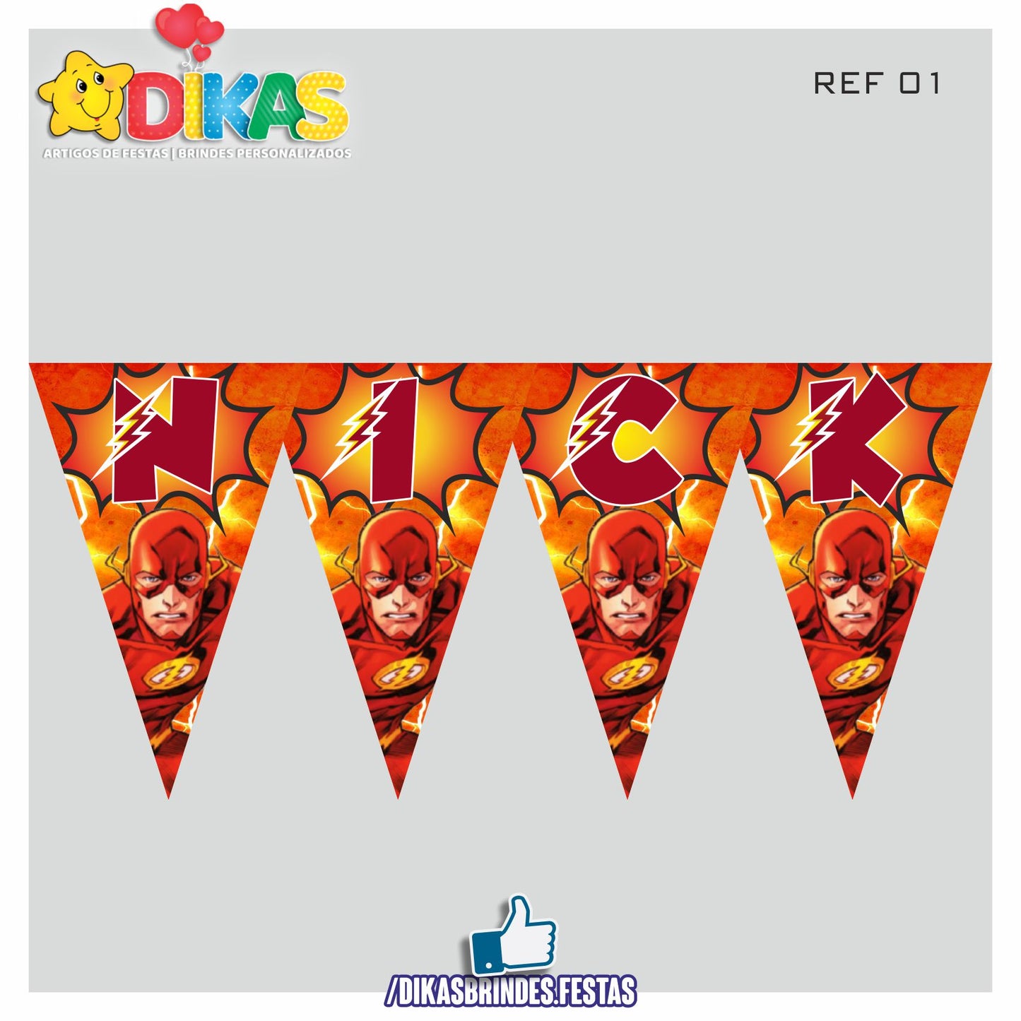 BANDEIROLA PERSONALIZADA - THE FLASH