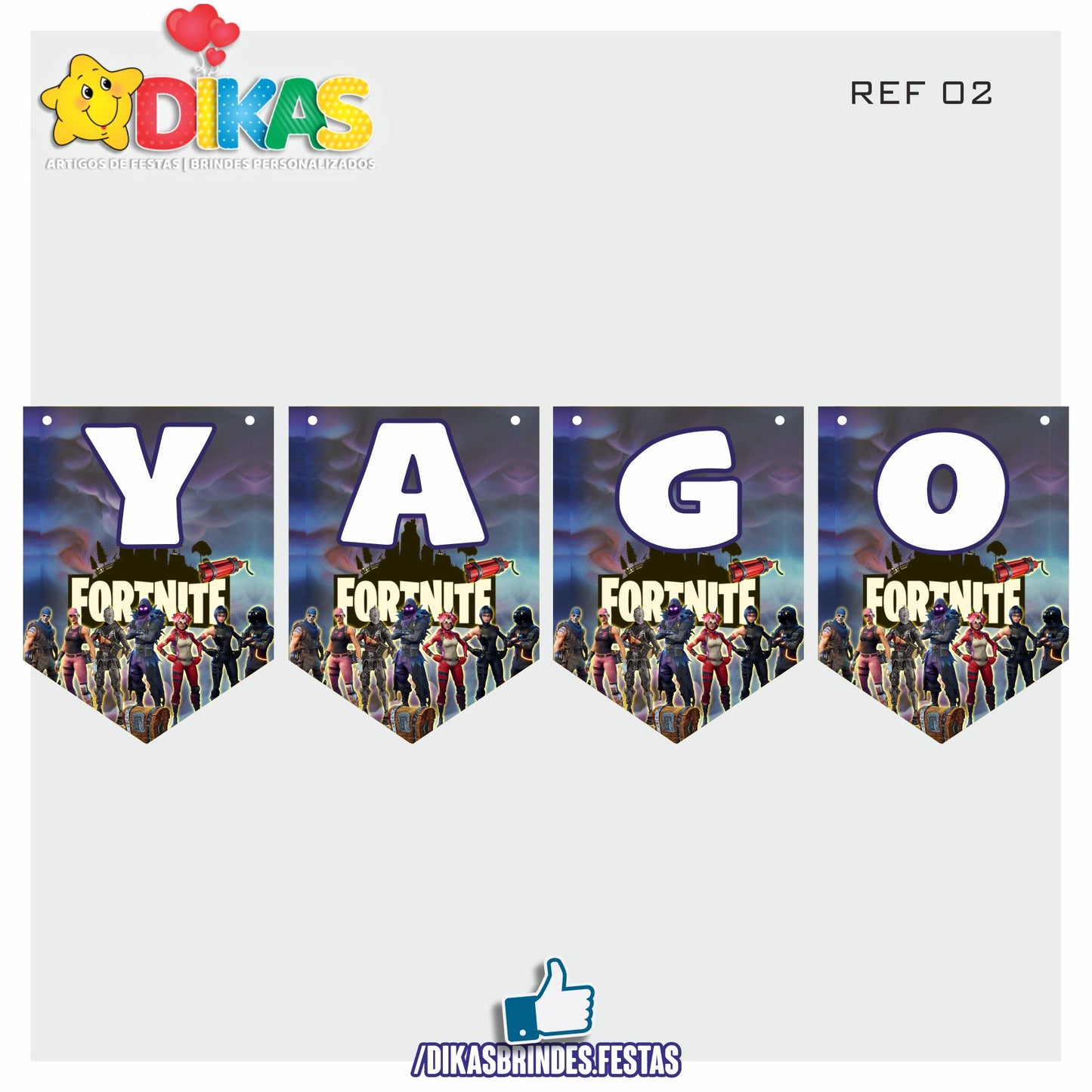 BANDEIROLA PERSONALIZADA - FORTNITE