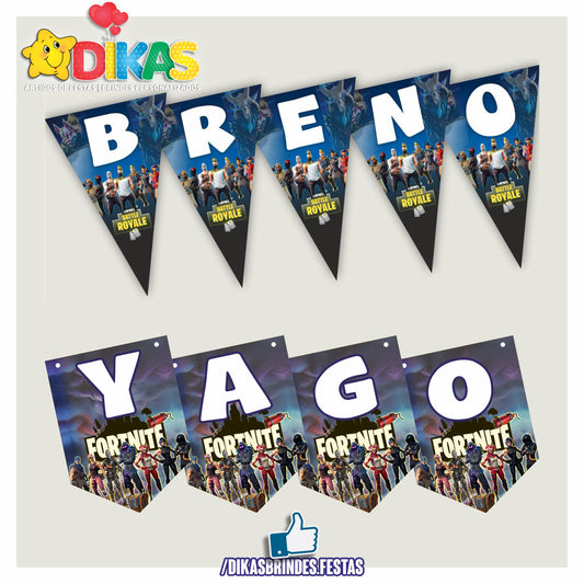 BANDEIROLA PERSONALIZADA - FORTNITE