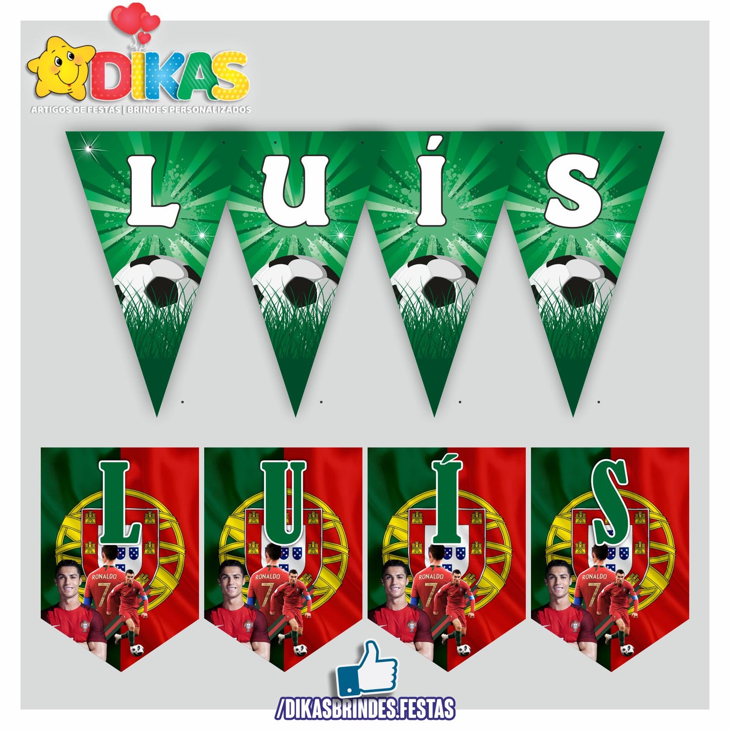 BANDEIROLA PERSONALIZADA - FUTEBOL