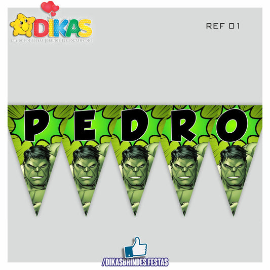 BANDEIROLA PERSONALIZADA - HULK