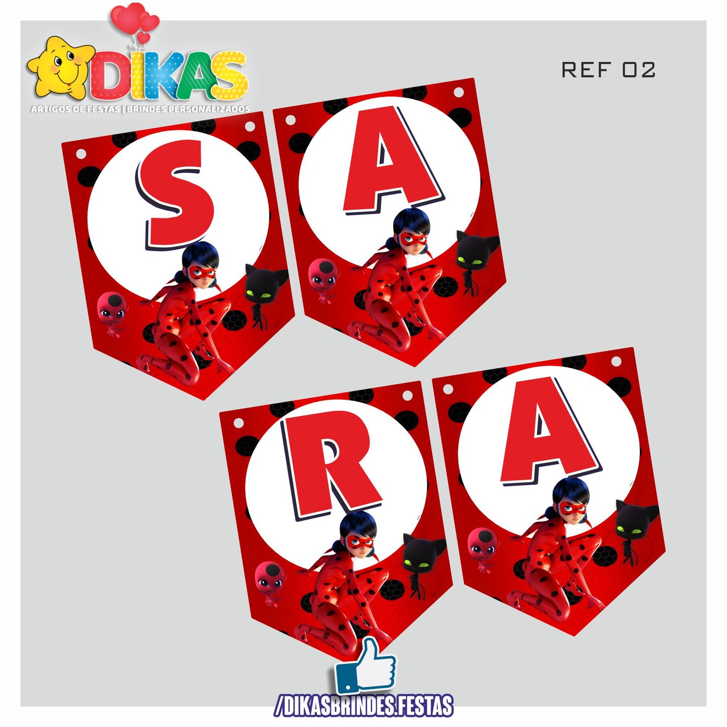 BANDEIROLA PERSONALIZADA - LADYBUG
