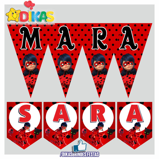 BANDEIROLA PERSONALIZADA - LADYBUG