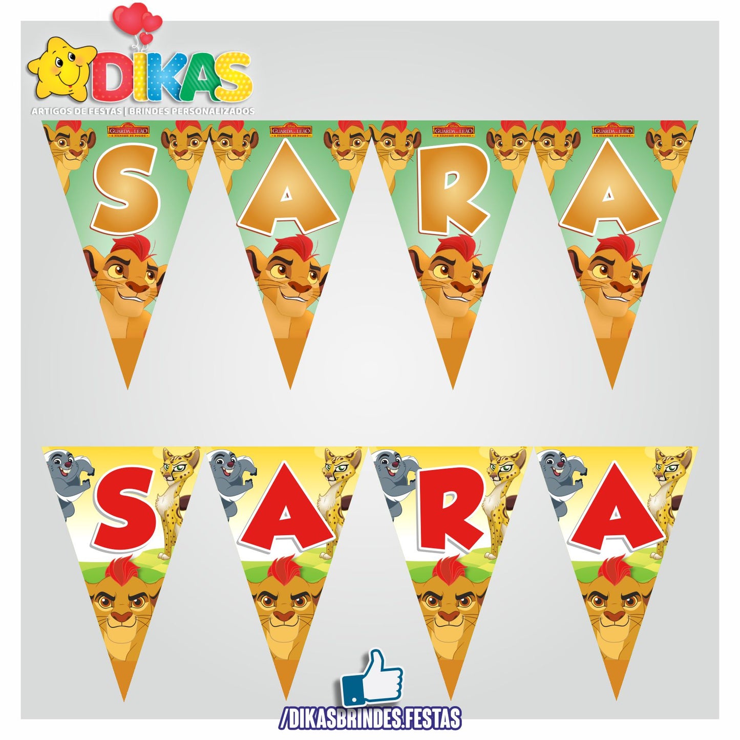 BANDEIROLA PERSONALIZADA - GUARDA DO LEÃO