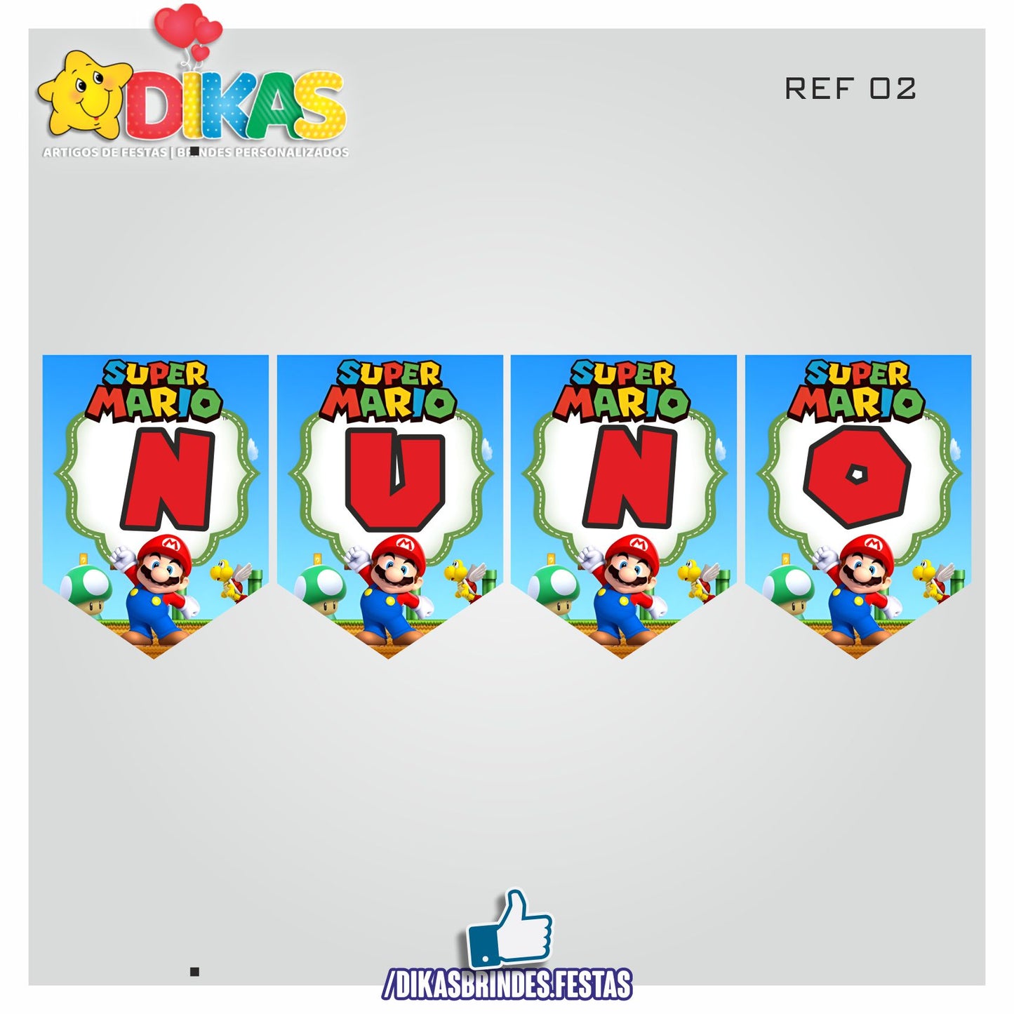 BANDEIROLA PERSONALIZADA - MARIO BROS