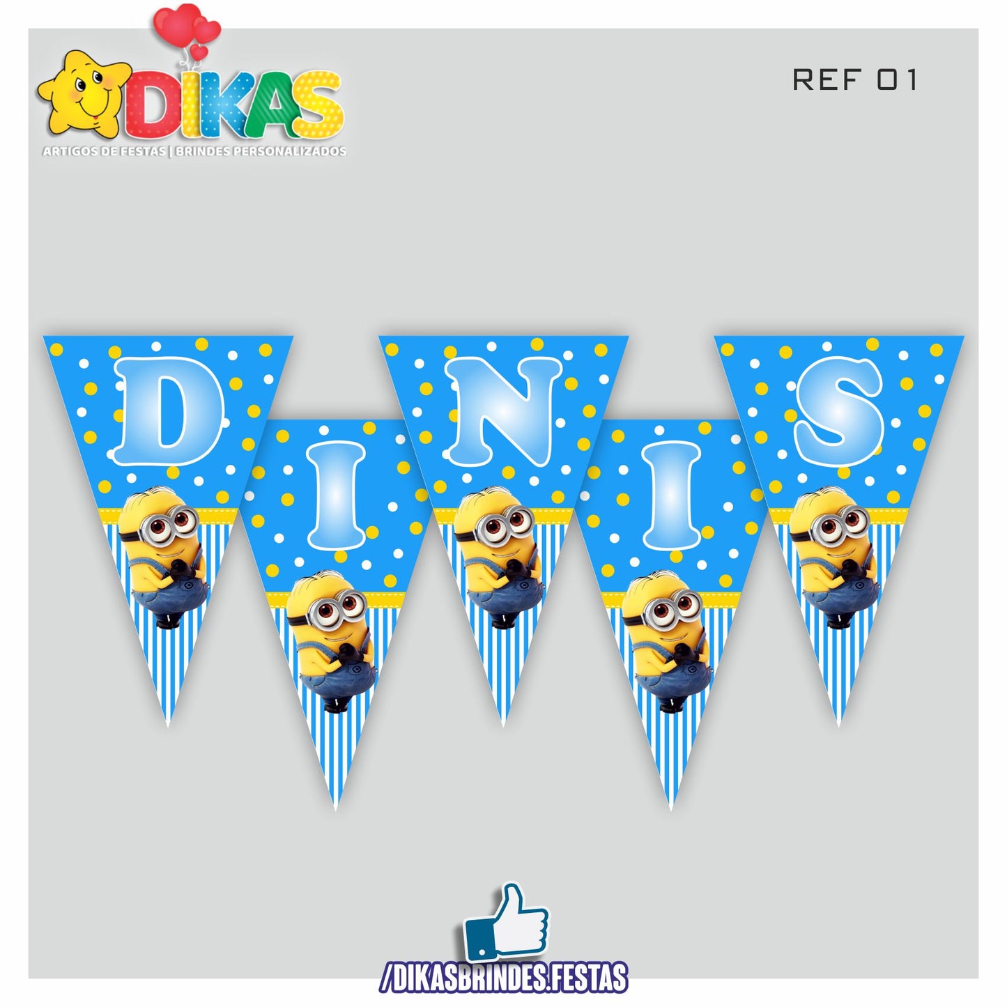 BANDEIROLA PERSONALIZADA - MINIONS