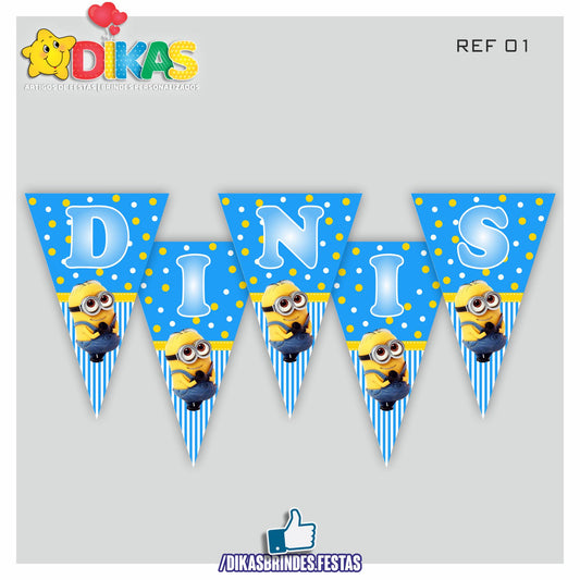 BANDEIROLA PERSONALIZADA - MINIONS