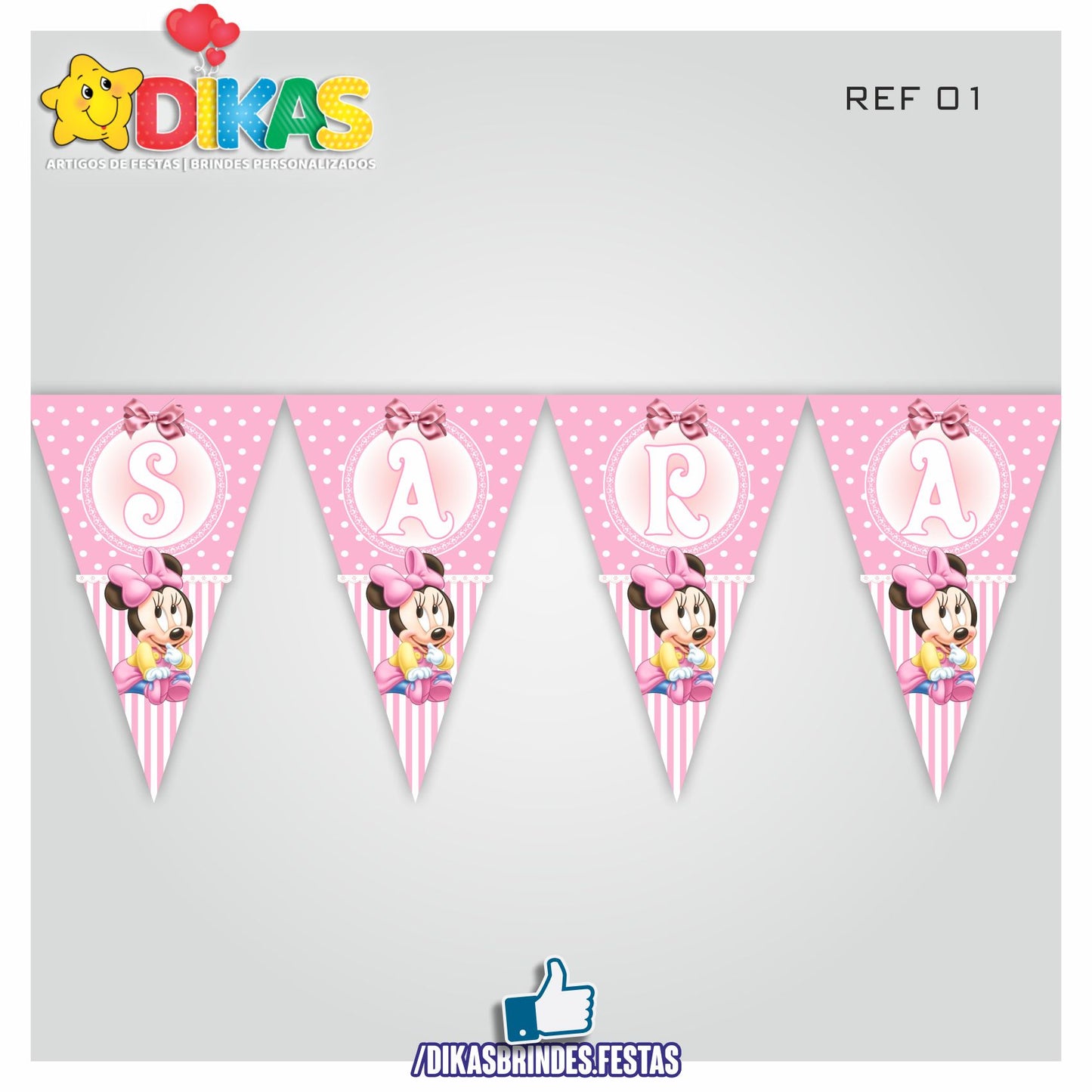 BANDEIROLA PERSONALIZADA - MINNIE BABY