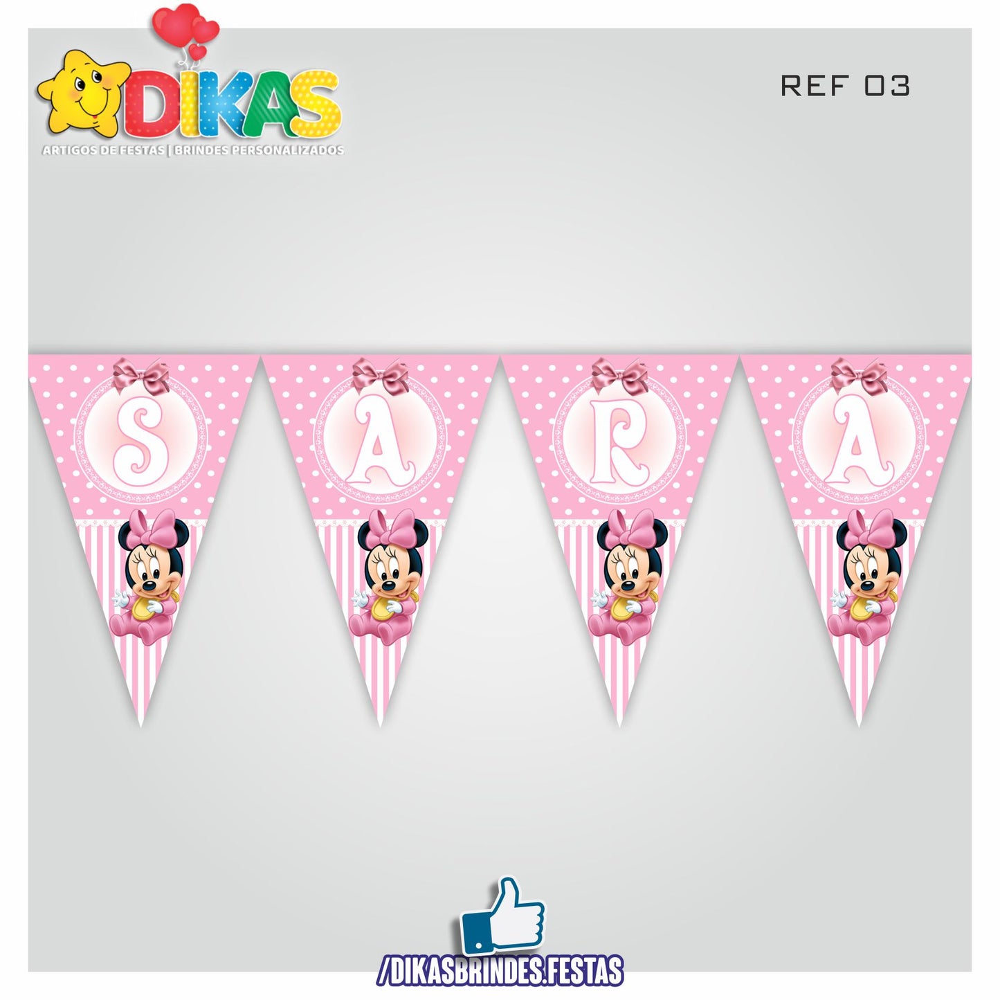 BANDEIROLA PERSONALIZADA - MINNIE BABY