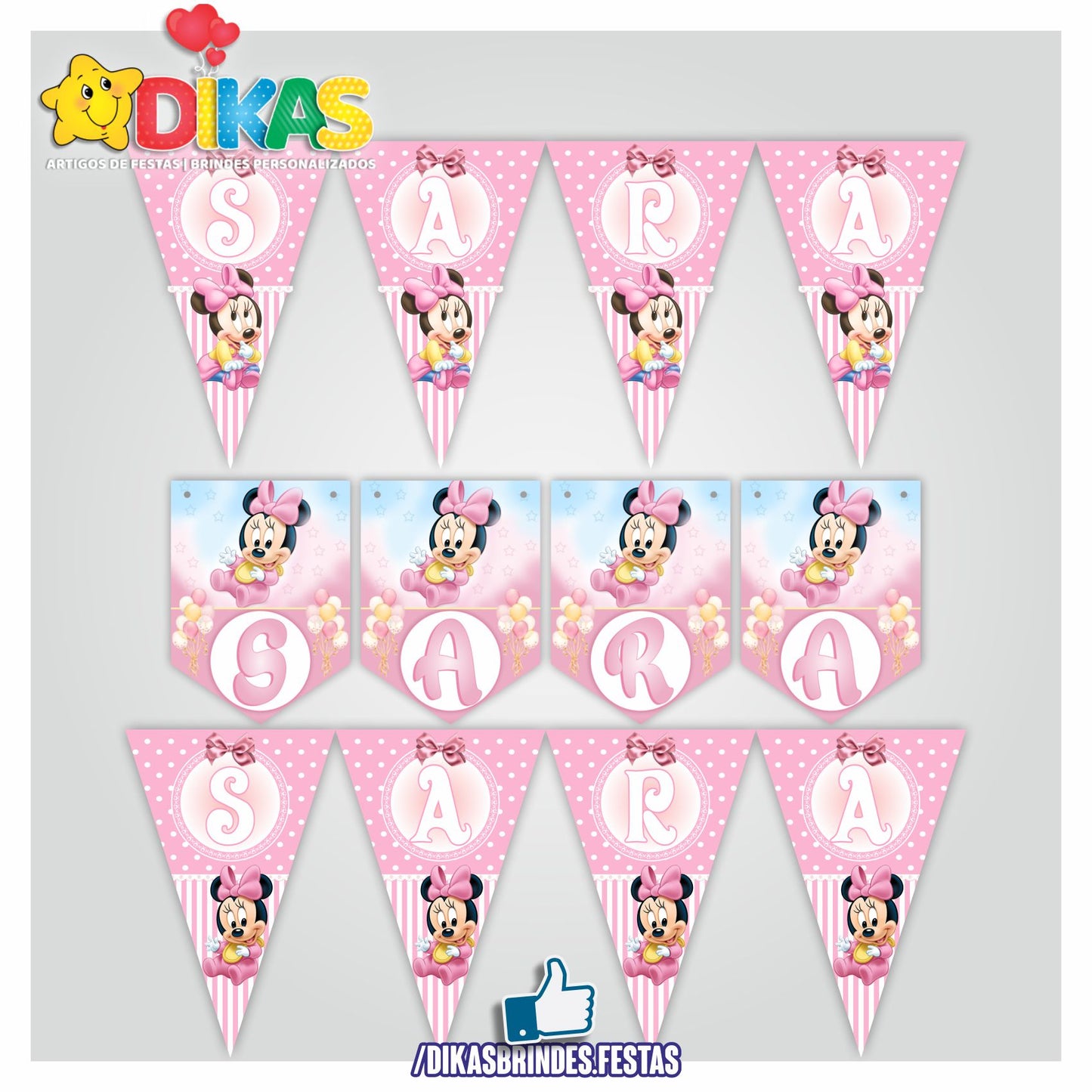 BANDEIROLA PERSONALIZADA - MINNIE BABY