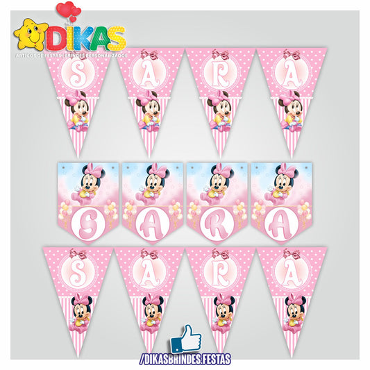 BANDEIROLA PERSONALIZADA - MINNIE BABY
