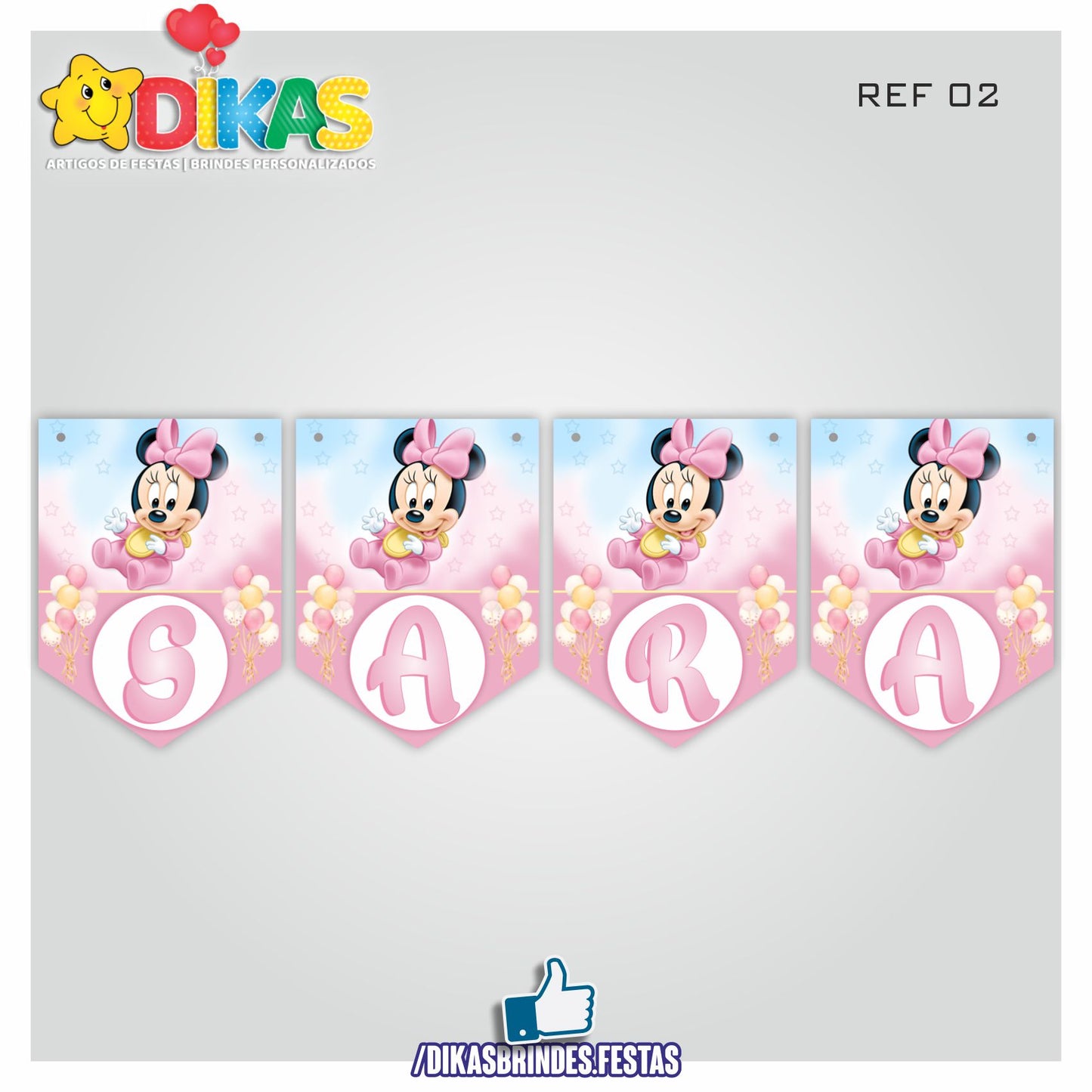 BANDEIROLA PERSONALIZADA - MINNIE BABY