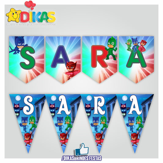 BANDEIROLA PERSONALIZADA - PJMASKS
