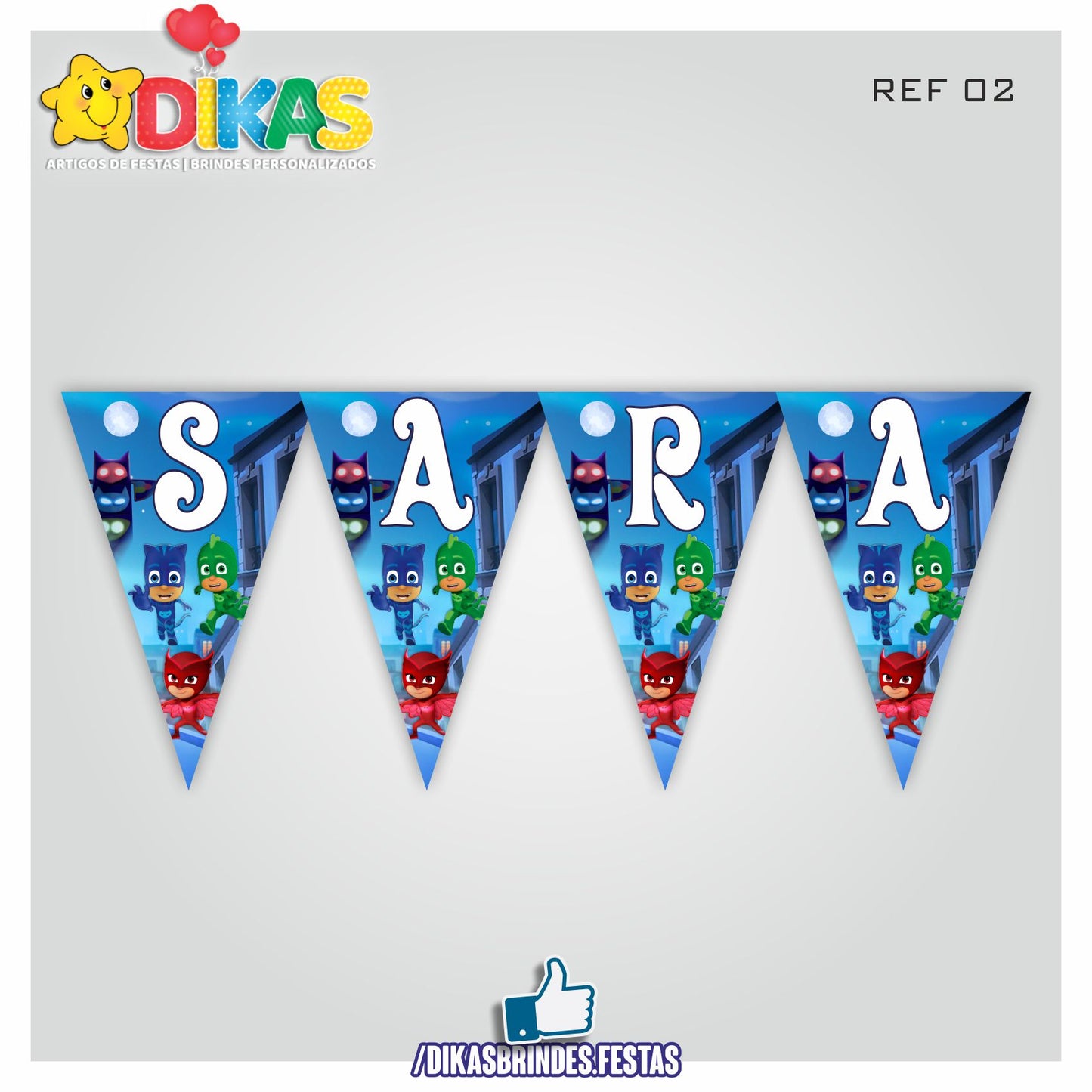 BANDEIROLA PERSONALIZADA - PJMASKS