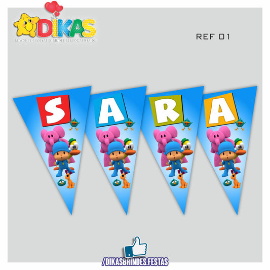 BANDEIROLA PERSONALIZADA - POCOYO