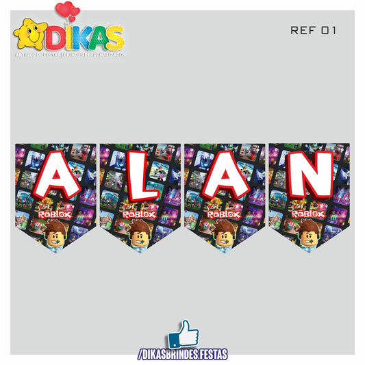 BANDEIROLA PERSONALIZADA - ROBLOX