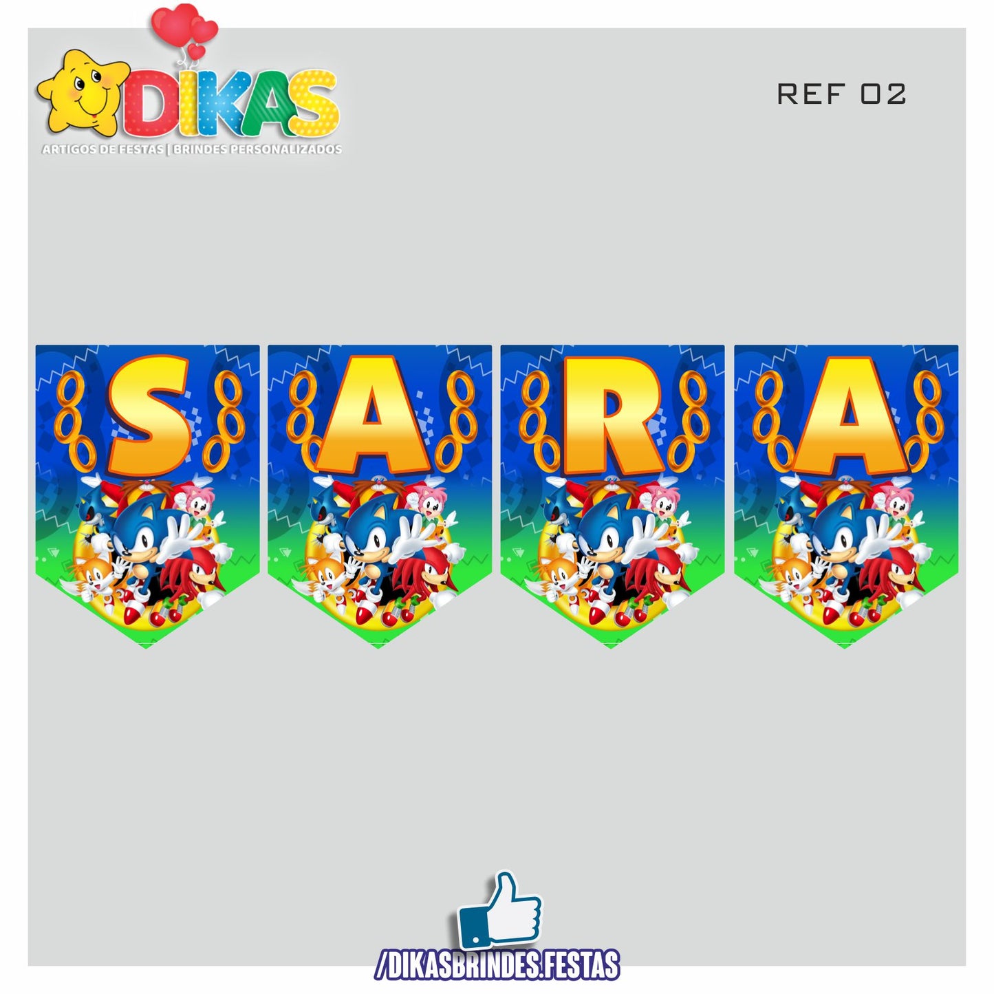 BANDEIROLA PERSONALIZADA - SONIC