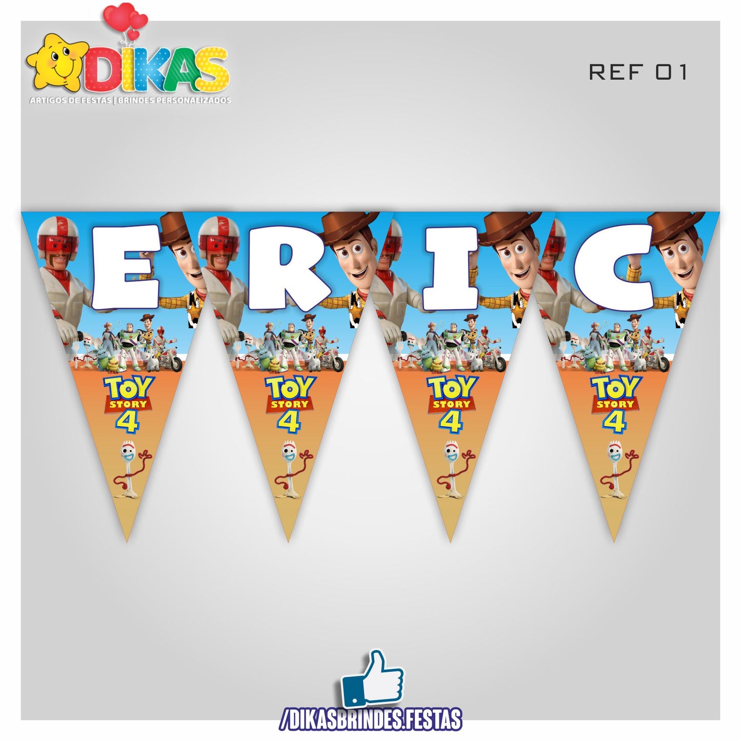 BANDEIROLA PERSONALIZADA - TOY STORY