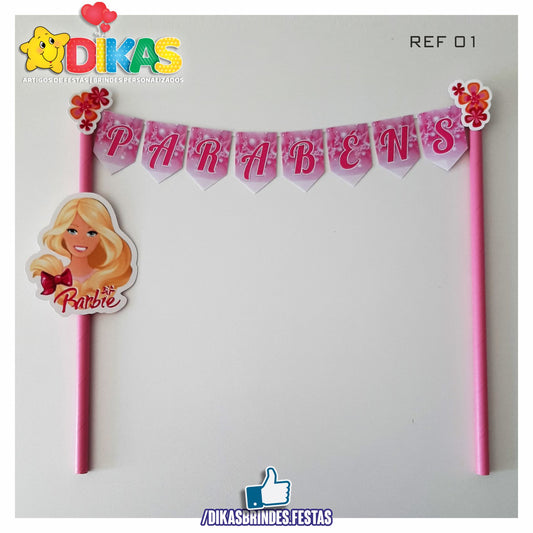 BANDEIRINHA DECORATIVA PARA BOLO - BARBIE