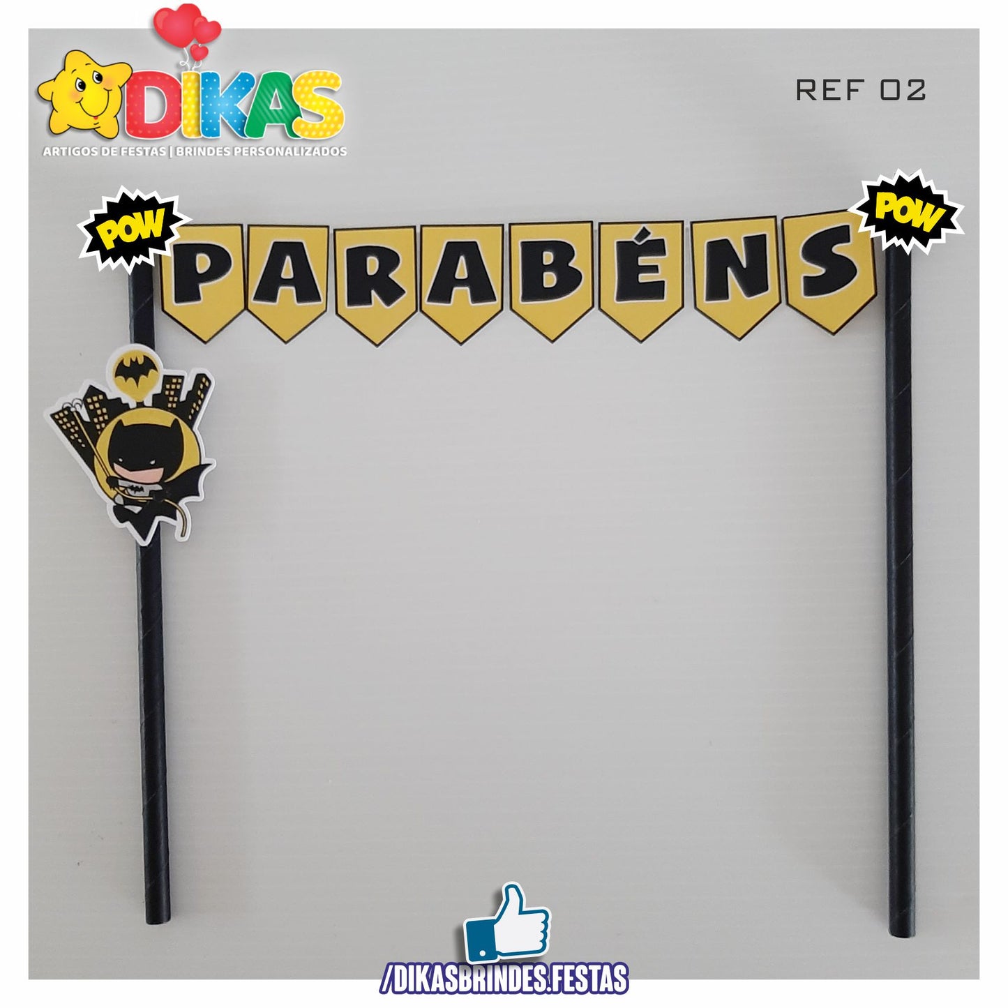 BANDEIRINHA DECORATIVA PARA BOLO - BATMAN