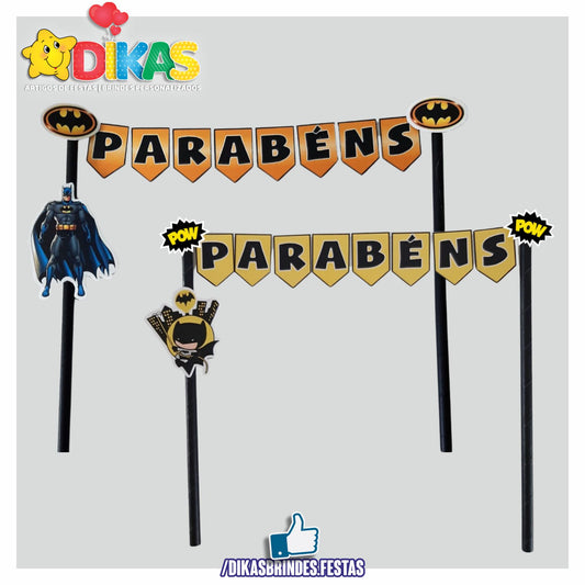 BANDEIRINHA DECORATIVA PARA BOLO - BATMAN