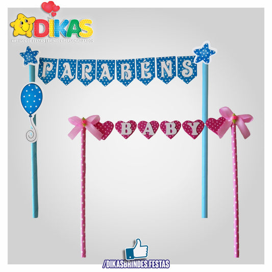BANDEIRINHA DECORATIVA PARA BOLO - BEBÉ