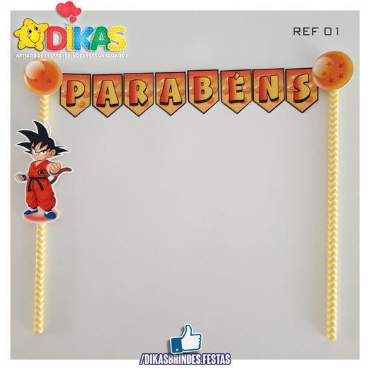 BANDEIRINHA DECORATIVA PARA BOLO - DRAGON BALL