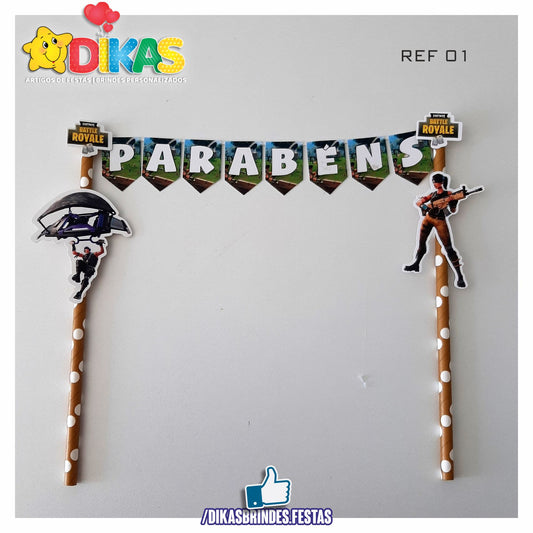 BANDEIRINHA DECORATIVA PARA BOLO - FORTNITE