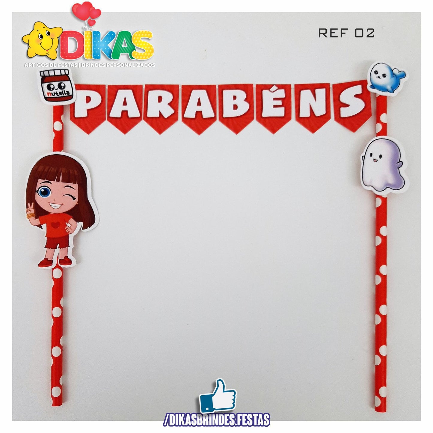 BANDEIRINHA DECORATIVA PARA BOLO - LUCCAS NETO