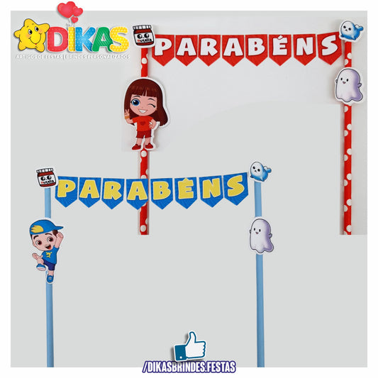 BANDEIRINHA DECORATIVA PARA BOLO - LUCCAS NETO