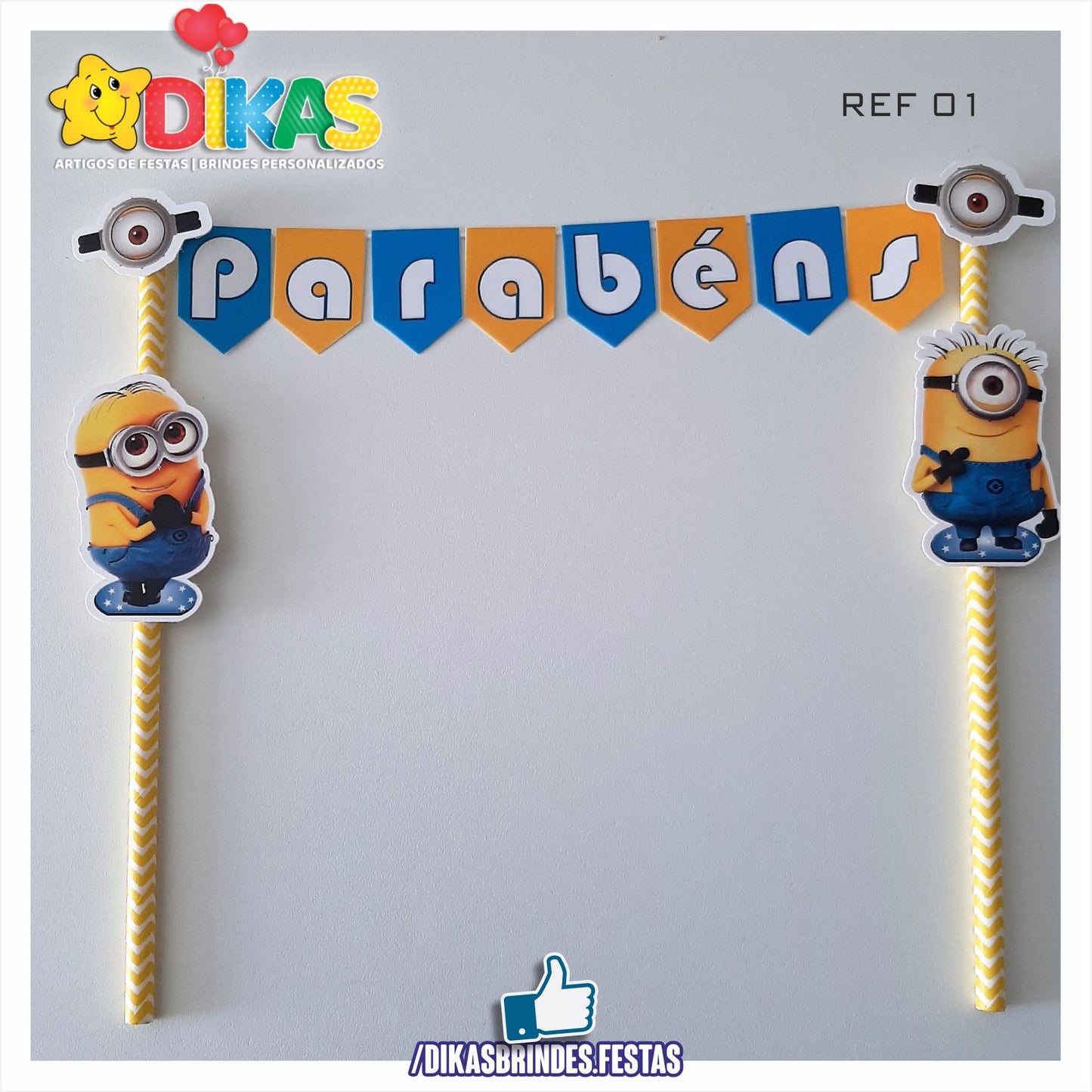 BANDEIRINHA DECORATIVA PARA BOLO - MINIONS
