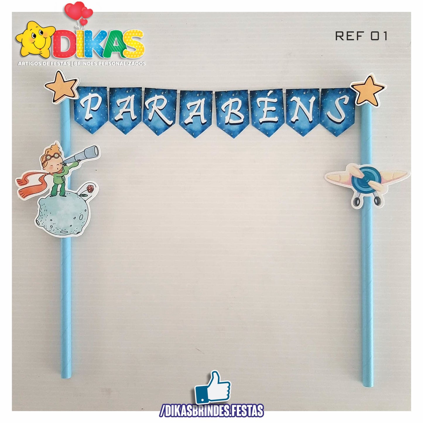 BANDEIRINHA DECORATIVA PARA BOLO - PEQUENO PRÍNCIPE