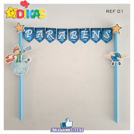 BANDEIRINHA DECORATIVA PARA BOLO - PEQUENO PRÍNCIPE
