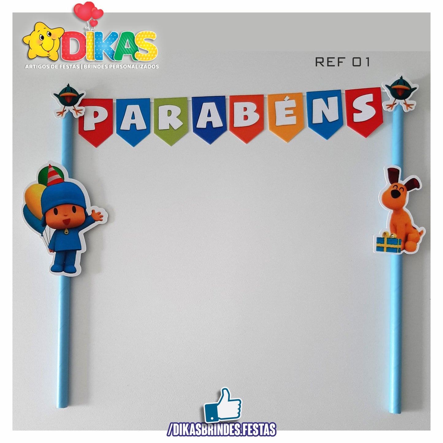 BANDEIRINHA DECORATIVA PARA BOLO - POCOYO
