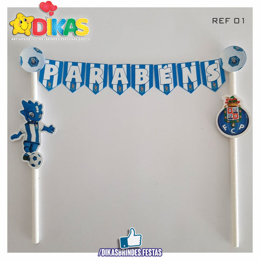 BANDEIRINHA DECORATIVA PARA BOLO - FUTEBOL PORTO