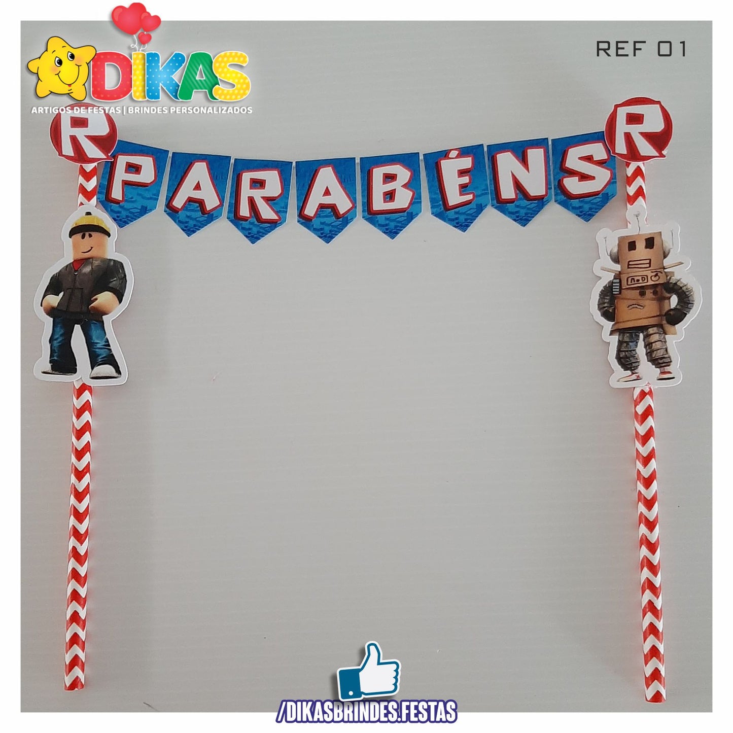 BANDEIRINHA DECORATIVA PARA BOLO - ROBLOX