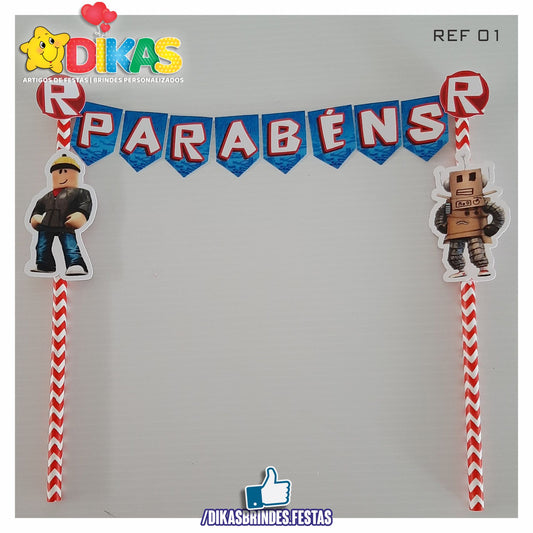 BANDEIRINHA DECORATIVA PARA BOLO - ROBLOX
