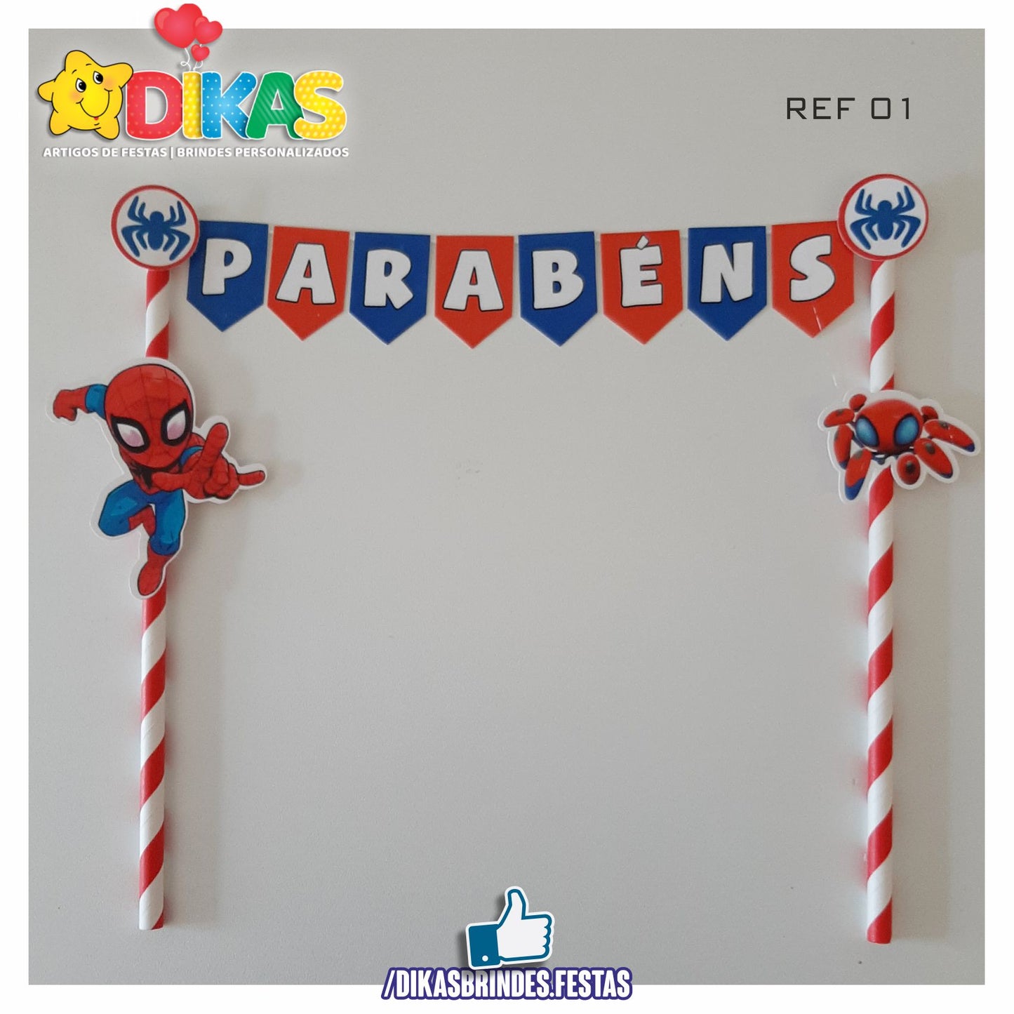 BANDEIRINHA DECORATIVA PARA BOLO - SPIDEY