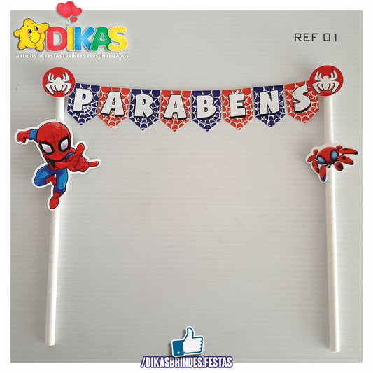 BANDEIRINHA DECORATIVA PARA BOLO - SPIDEY