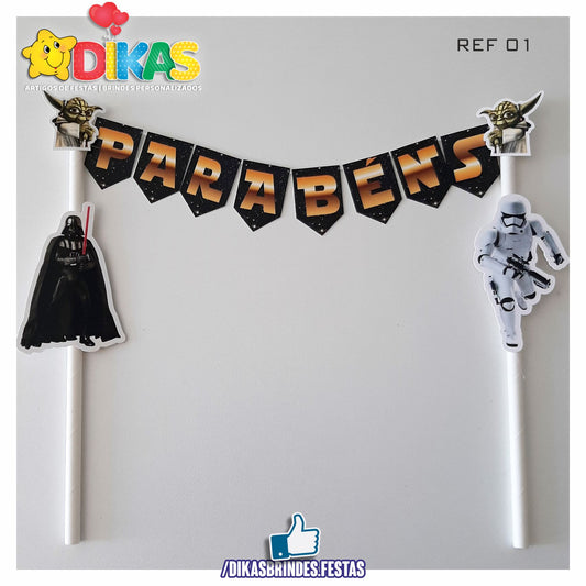 BANDEIRINHA DECORATIVA PARA BOLO - STAR WARS