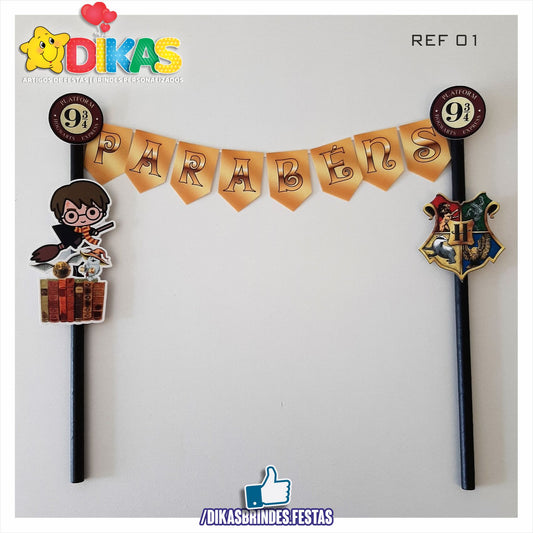 BANDEIRINHA DECORATIVA PARA BOLO - HARRY POTTER