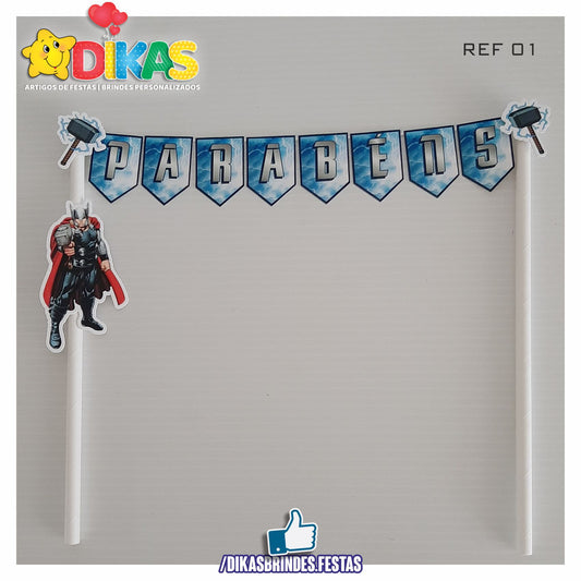 BANDEIRINHA DECORATIVA PARA BOLO - THOR