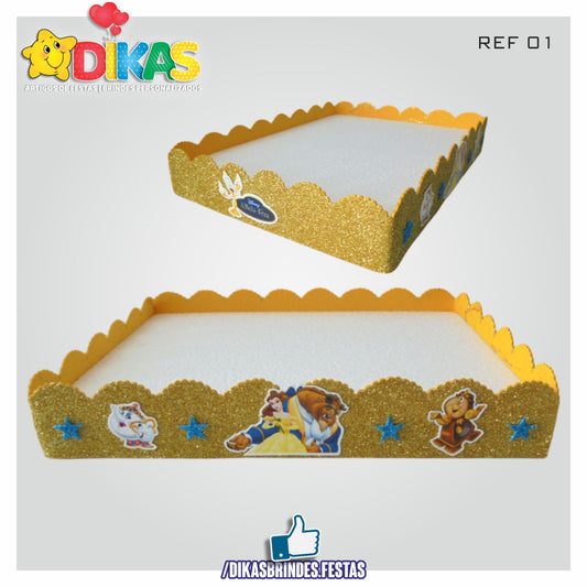 BANDEJA ARTESANAL GRANDE - A BELA E A FERA